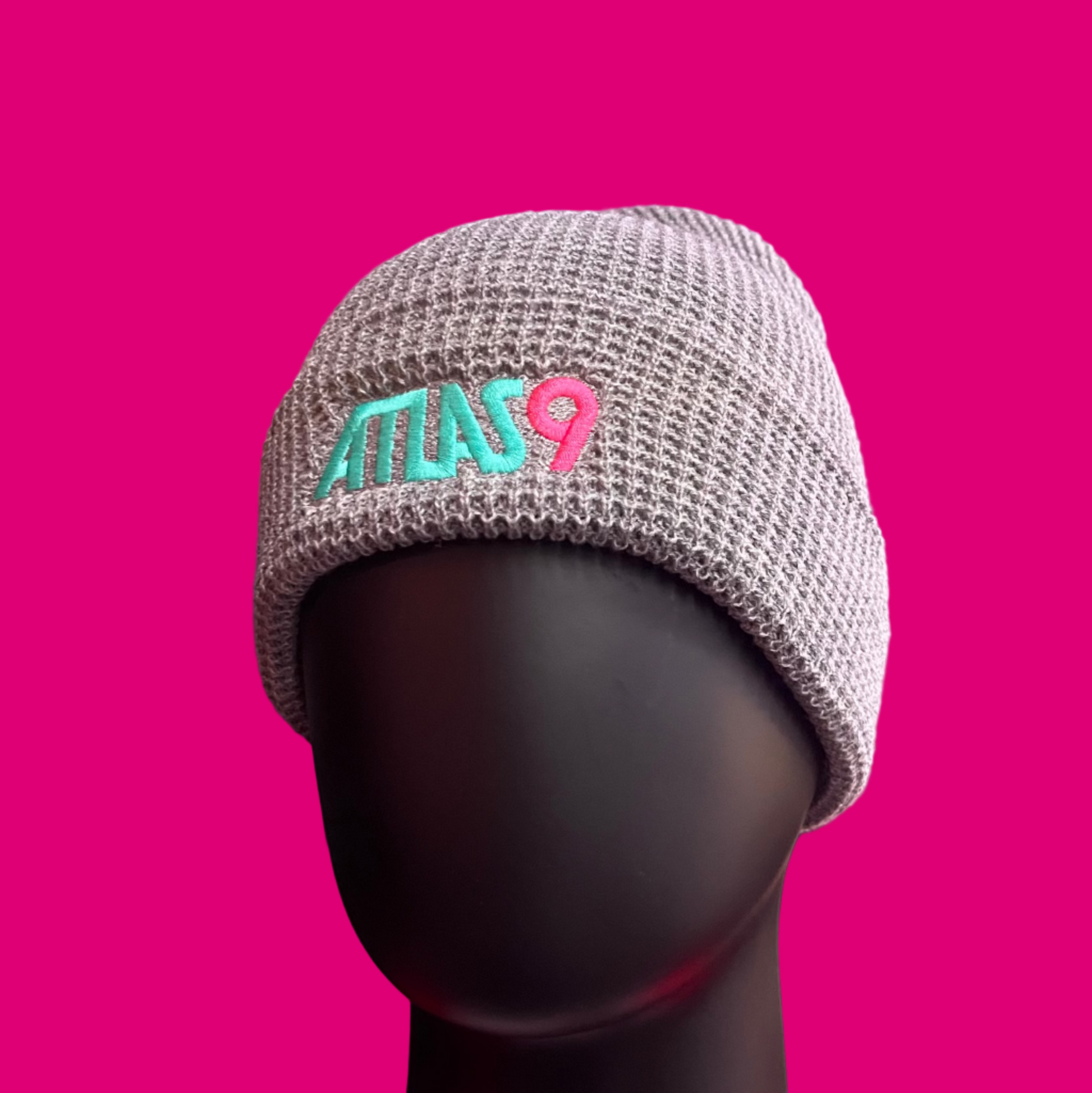 A9 Grey Waffle Knit  Beanie