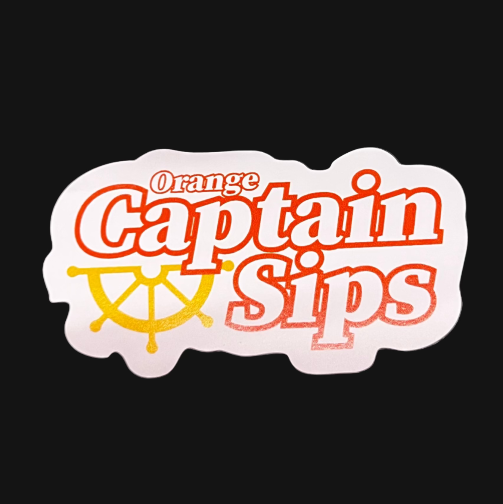 Orange Captain Sips Sticker